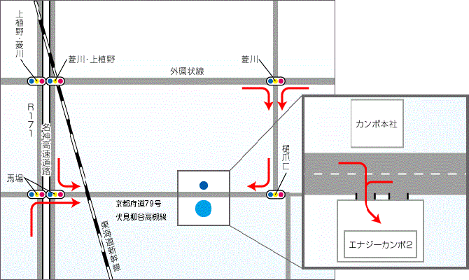 エナジーカンポ2への持ち込みアクセスMAP